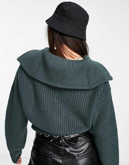 ★IN SILENCE★ Raccoon Collar Knit Cardigan CHARCOAL GRAY IM Warm Whispers Knit Cardigan Charcoal | White Fox Boutique US