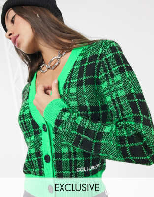 black and green cardigan