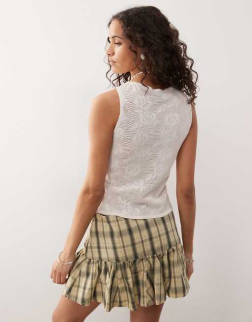 COLLUSION knitted festival jacquard tan top, 3 of 4