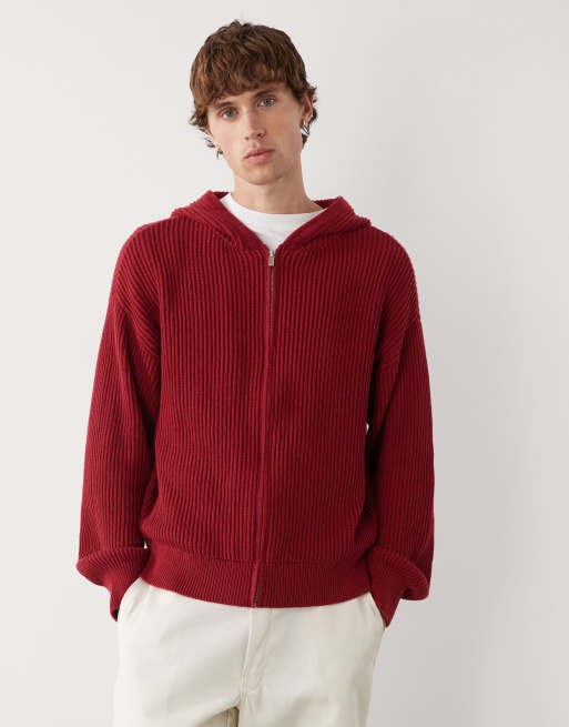 COLLUSION Knitted hoodie in red