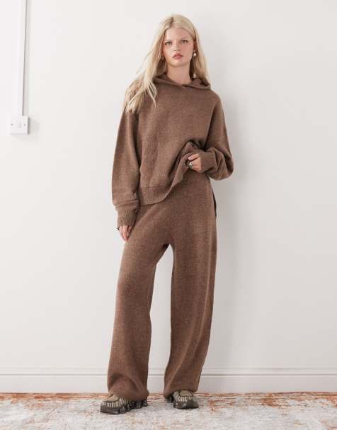 COLLUSION knitted hoodie, jumper and trackies set - view 1