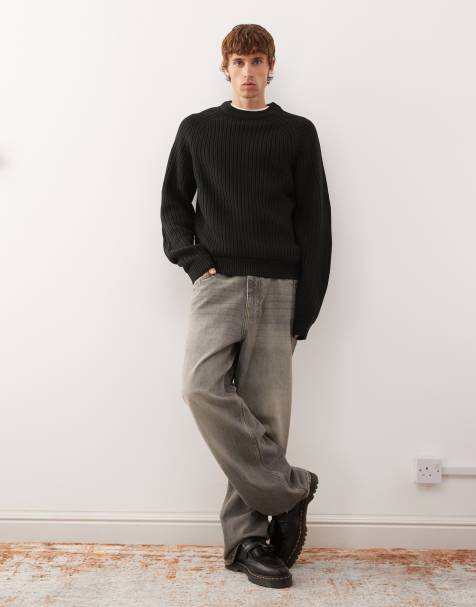 COLLUSION knitted jumper in black - view 1