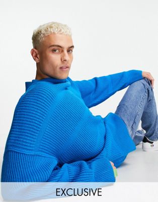 COLLUSION knitted jumper in bright blue - ASOS Price Checker