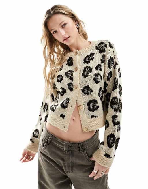 Leopard clearance crop sweater