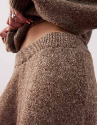 COLLUSION knitted oversized trackies in brown (part of a set)