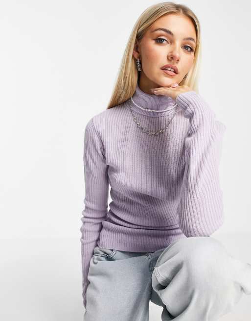 Lilac roll shop neck jumper