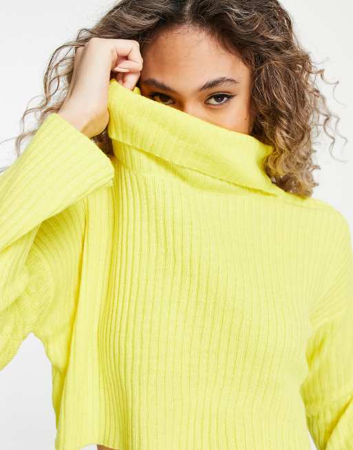 Yellow polo sale neck jumper