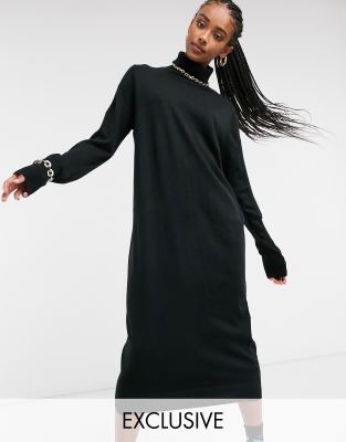 asos black sweater dress