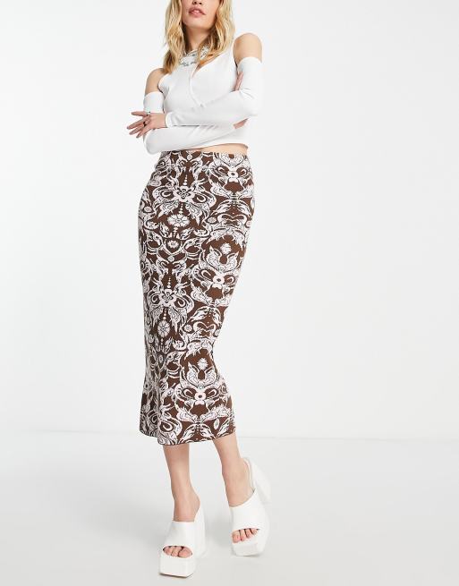 COLLUSION knitted skirt in jacquard | ASOS