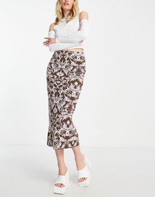 COLLUSION knitted skirt in jacquard