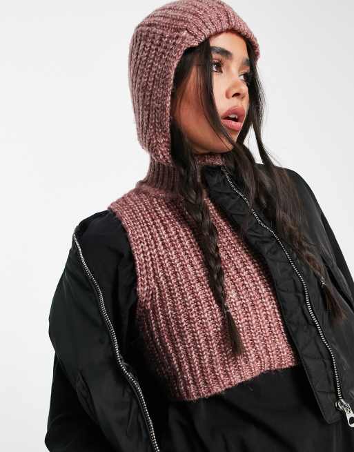 COLLUSION knitted sleeveless hoodie in purple space dye 