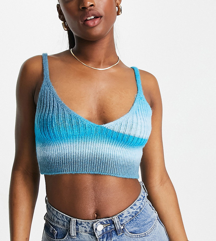 COLLUSION knitted space dye bralet co-ord-Multi