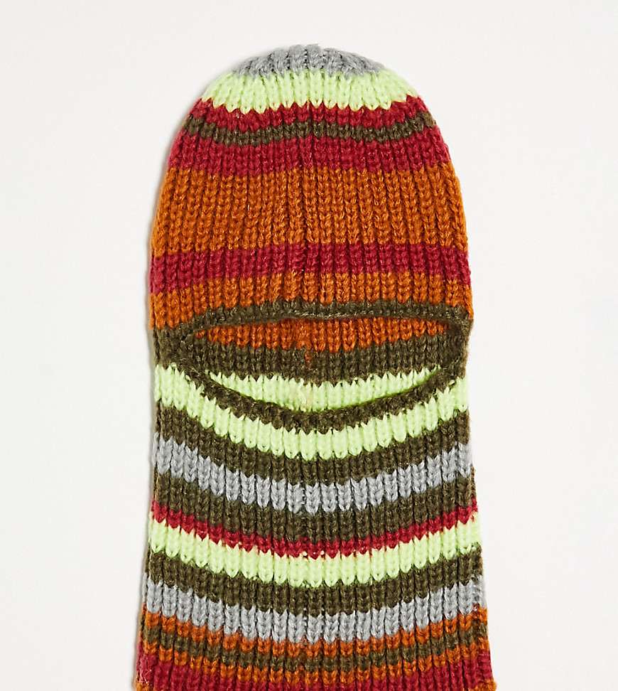 COLLUSION knitted stripe balaclava in multi