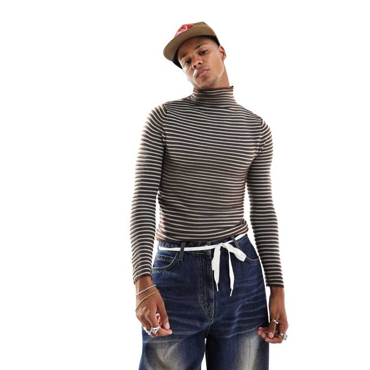 Striped roll neck clearance mens