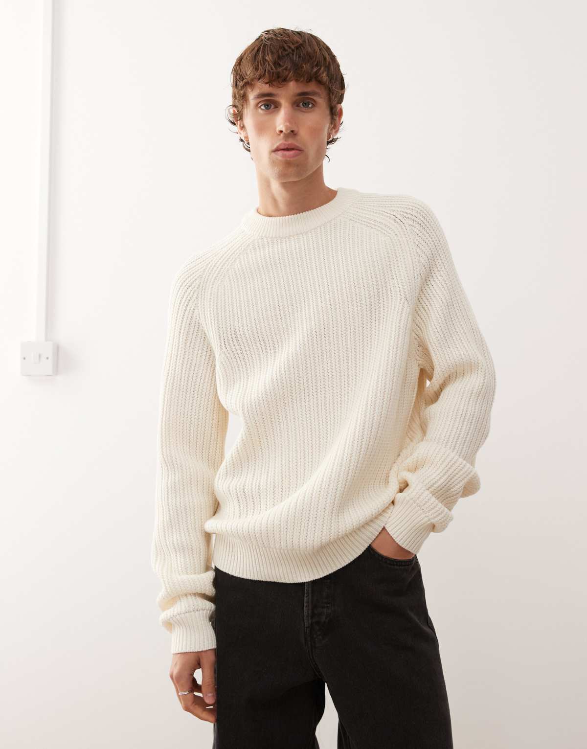 COLLUSION Knitted sweat in ecru