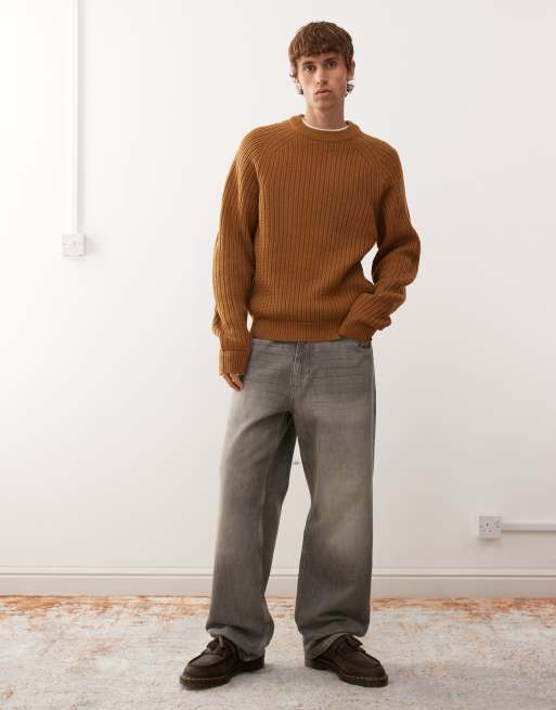 COLLUSION Knitted sweat in taupe