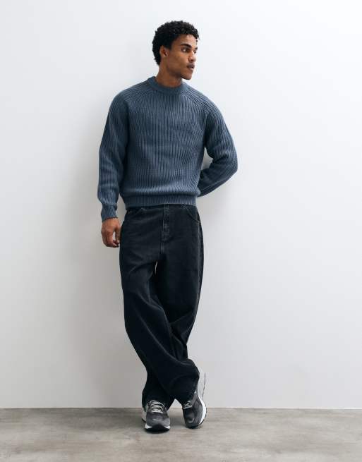 COLLUSION Knitted sweater in blue, 2 of 5