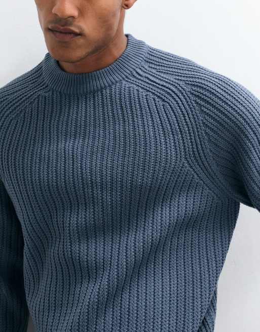 COLLUSION Knitted sweater jumper in blue, 5 of 5