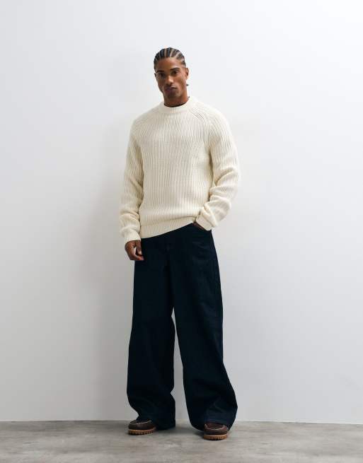 COLLUSION Knitted sweater jumper in ecru, 2 of 5