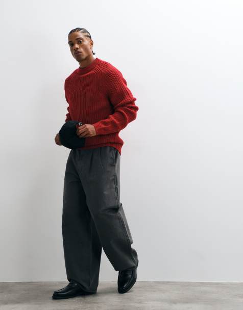 COLLUSION Knitted sweater jumper in red - view 1