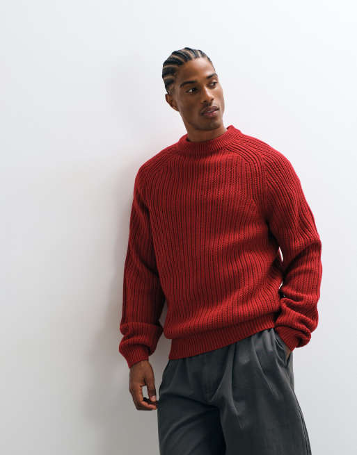 COLLUSION Knitted sweater jumper in red, 5 of 5