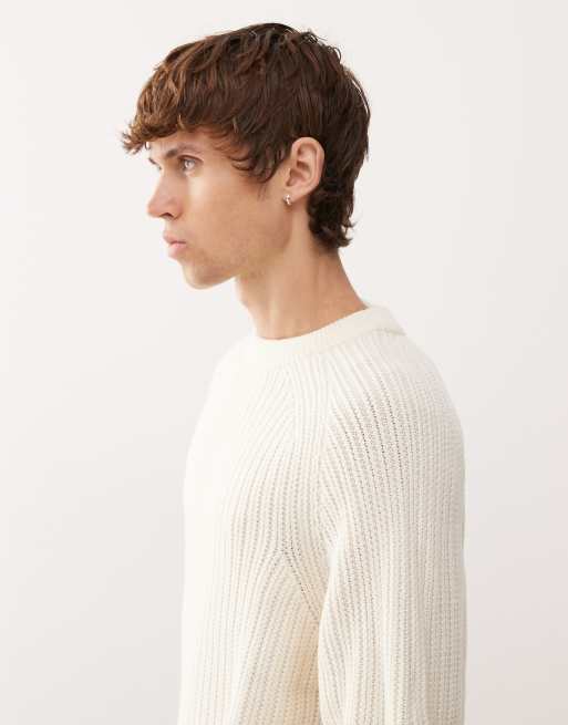 COLLUSION knitted sweatshirt in ecru, 4 of 5