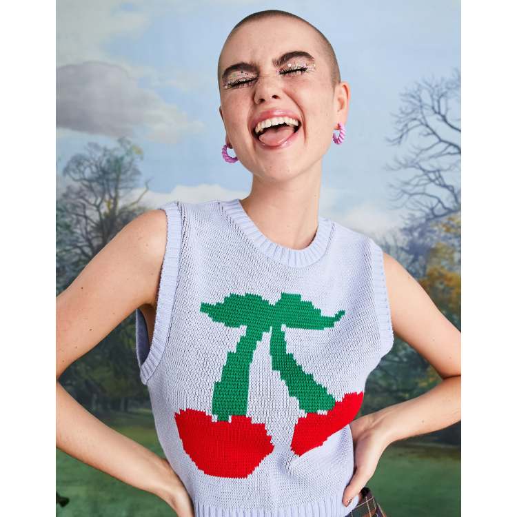 【cherry】THE TOE♡korinthos sleeveless Helsi Zuri Sleeveless Rhinestone Cherries Sheath Mini Dress