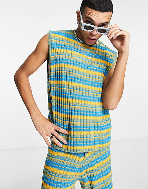 COLLUSION knitted tank in multi jacquard print