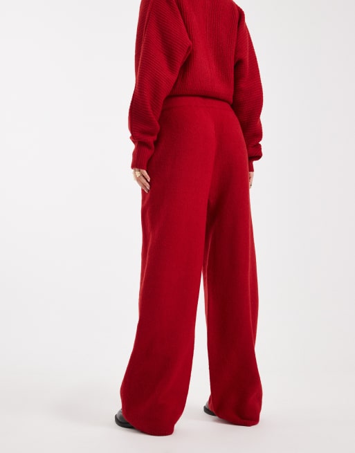 COLLUSION knitted trackies in red (part of a set), 2 of 5