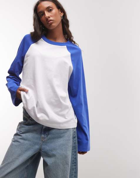 COLLUSION kontrast-raglan boxy top - view 1