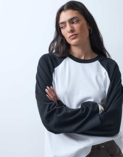 COLLUSION Kontrast-Raglan-Oberteil in kastiger Form, 2 von 5