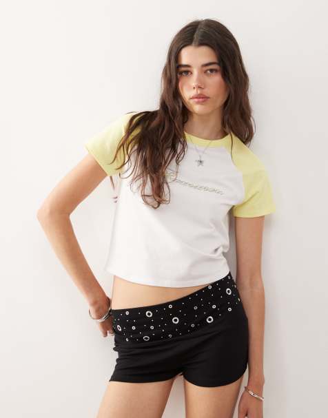 COLLUSION – Kort t-shirt med tryck och raglan ärmar - view 1