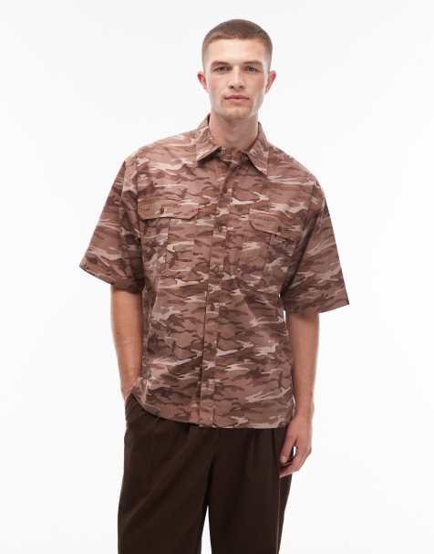 COLLUSION oversized short sleeve shirt in camo print