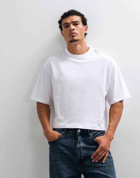 COLLUSION kraftig boxig t-shirt i vitt - view 1