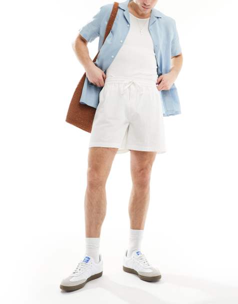 COLLUSION – Kurze Strandshorts aus Webstoff in Ecru - view 1