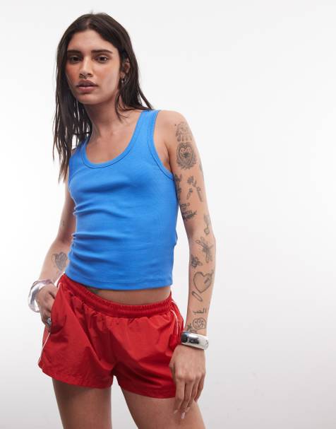 COLLUSION – Kurze Trainingsshorts aus Nylon in Rot - view 1