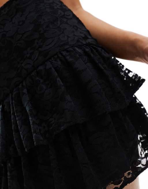 Black lace illusion skirt best sale