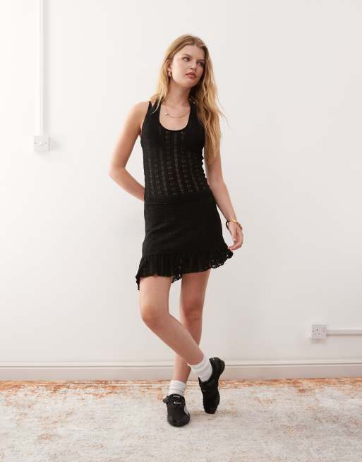 COLLUSION lace halter top in black, 2 of 4