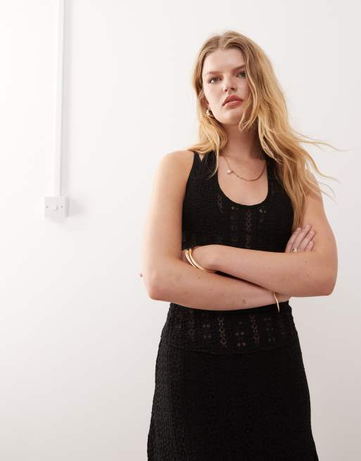 COLLUSION lace halter top in black, 4 of 4