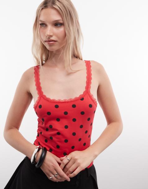 COLLUSION lace trim cami top in heather gray - view 1
