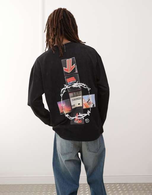 COLLUSION – Långärmad t-shirt med fototryck i retrostil