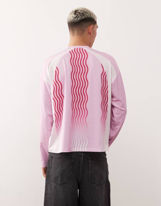 COLLUSION – Langärmliges Fußball-T-Shirt in Rosa, 3 von 5