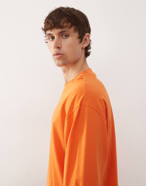 COLLUSION – Langärmliges, kastiges Oversize-T-Shirt in Orange, 4 von 5