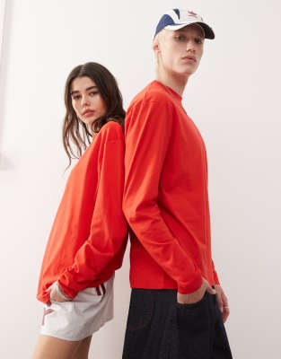 COLLUSION - Langärmliges Unisex-Shirt in Rot