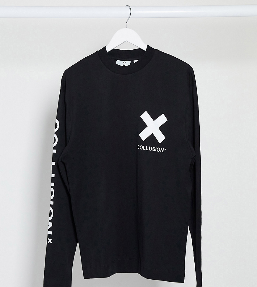 collusion -  – Langärmliges Unisex-Shirt mit Logo in Schwarz