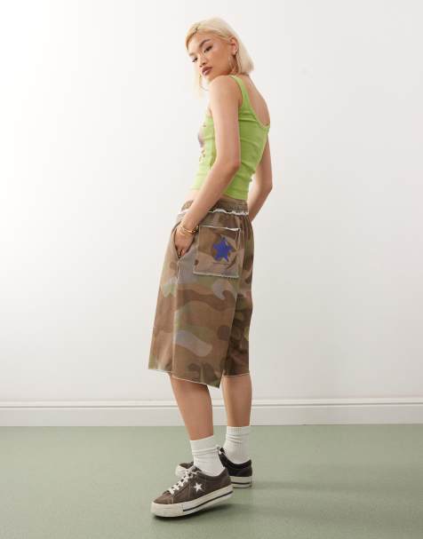 COLLUSION - Lange jogging-shorts med camouflage-print - view 1