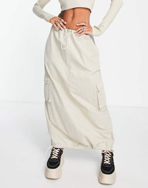 Lange beige online rok