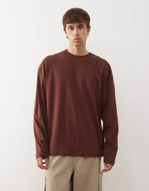 COLLUSION - Langærmet brun t-shirt - view 1