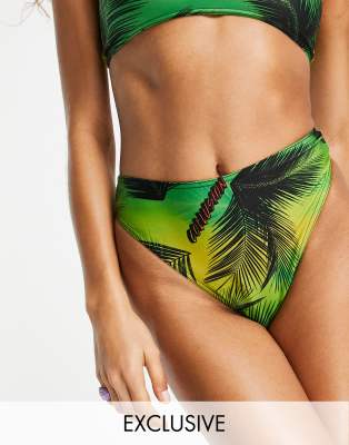 High waisted palm print on sale bikini