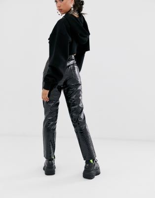 snake leather trousers